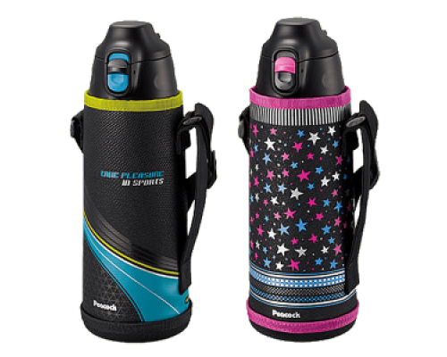 Термос Peacock ASG-W100ABK черный в чехле 2 крышки