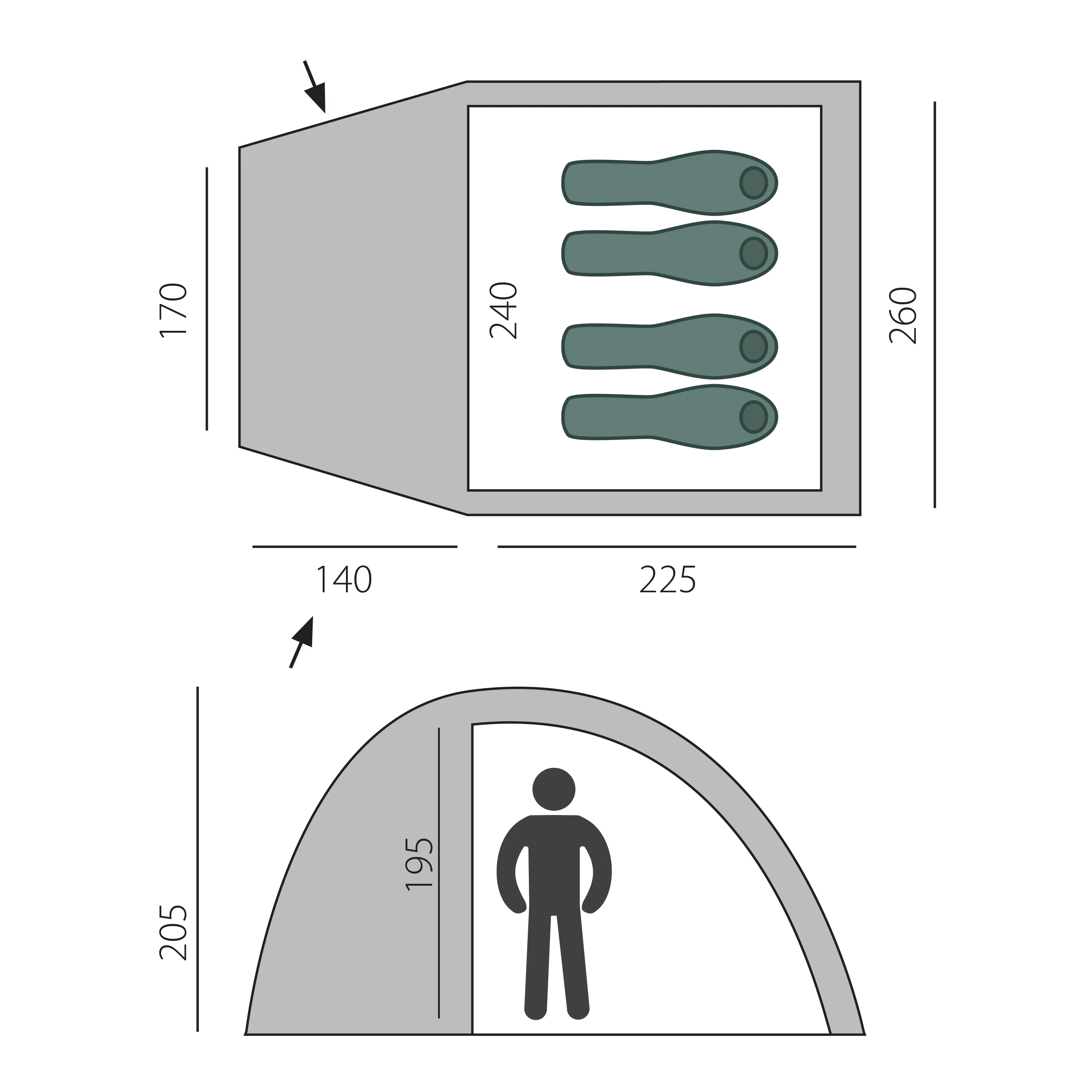 Палатка BTrace Dome 4